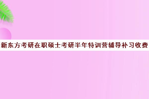 新东方考研在职硕士考研半年特训营辅导补习收费标准价格一览