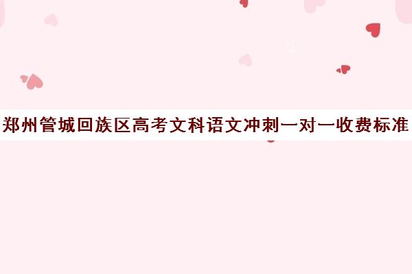 郑州管城回族区高考文科语文冲刺一对一收费标准是多少补课多少钱一小时(郑州高考一对