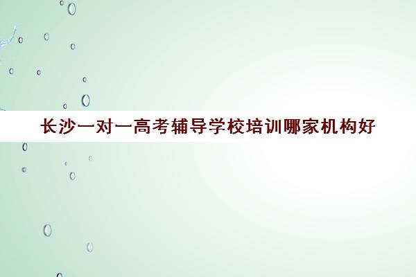 长沙一对一高考辅导学校培训哪家机构好(长沙高中补课机构排名)