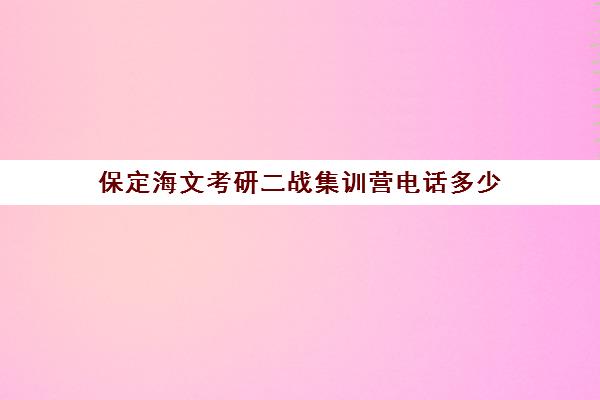 保定海文考研二战集训营电话多少（海文考研是全国第一的考研机构吗）