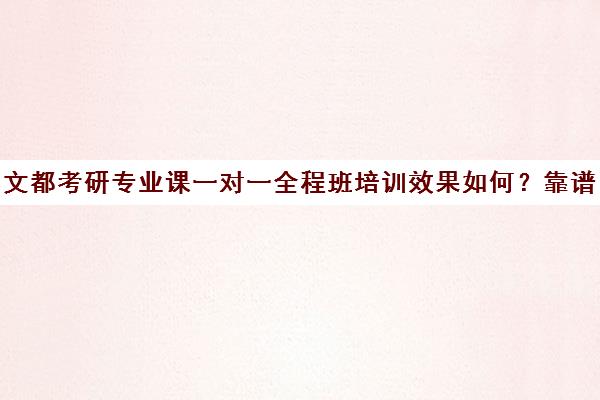 文都考研专业课一对一全程班培训效果如何？靠谱吗（考研培训机构哪个靠谱）