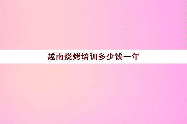 越南烧烤培训多少钱一年(去越南做烧烤行吗)