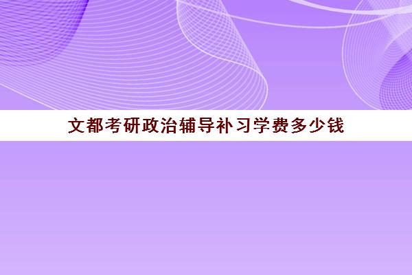 文都考研政治辅导补习学费多少钱