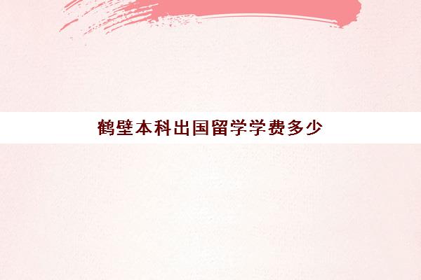 鹤壁本科出国留学学费多少(出国留学一年费用)