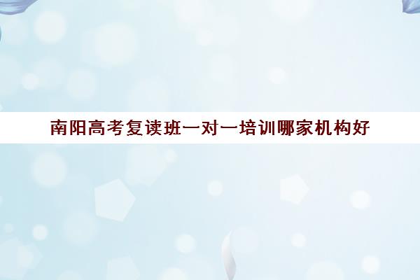 南阳高考复读班一对一培训哪家机构好(一对一辅导哪家机构好)