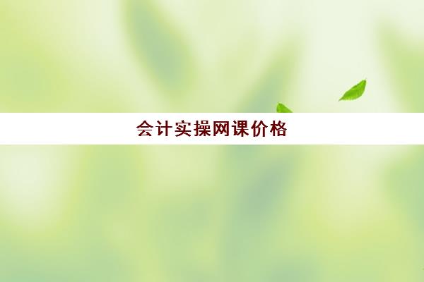 会计实操网课价格(会计证网课哪个好)