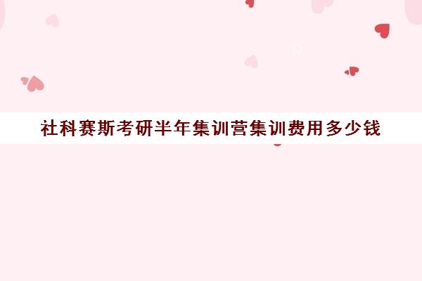 社科赛斯考研半年集训营集训费用多少钱（社科赛斯考研班价格）