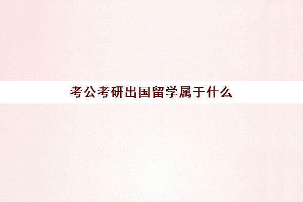 考公考研出国留学属于什么(出国留学还是国内考研)