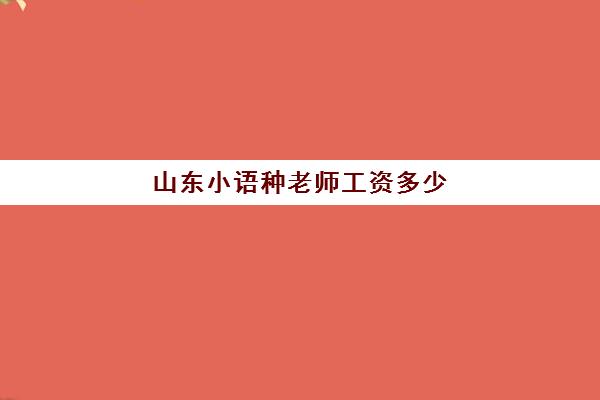 山东小语种老师工资多少(小语种老师需要什么条件)