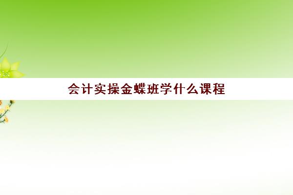 会计实操金蝶班学什么课程(金蝶财务软件全部视频教程)