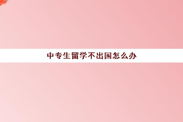 中专生留学不出国怎么办(中专出国留学可以去哪些国家)