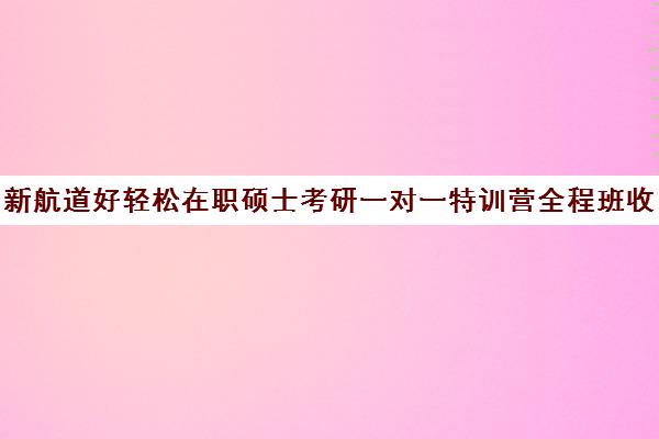 新航道好轻松在职硕士考研一对一特训营全程班收费价目表（在职研究生哪个培训机构好）