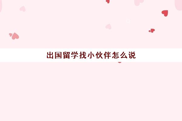 出国留学找小伙伴怎么说(如何与留学儿子沟通)