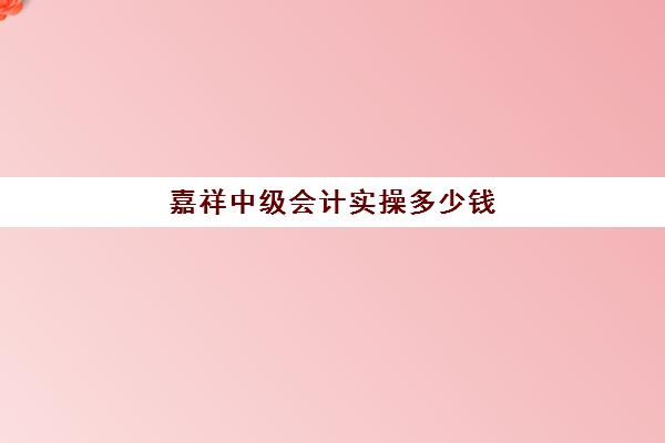 嘉祥中级会计实操多少钱(中级会计挂靠多少钱一年)