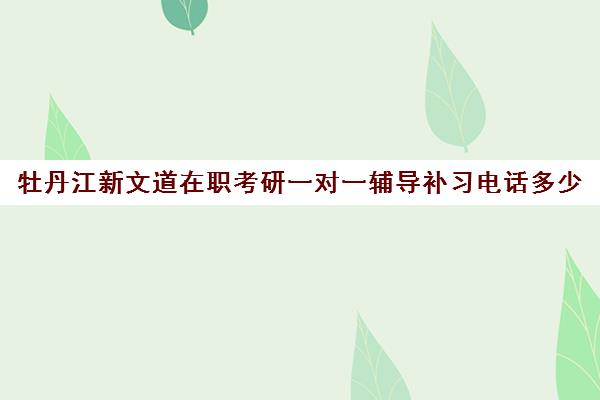 牡丹江新文道在职考研一对一辅导补习电话多少