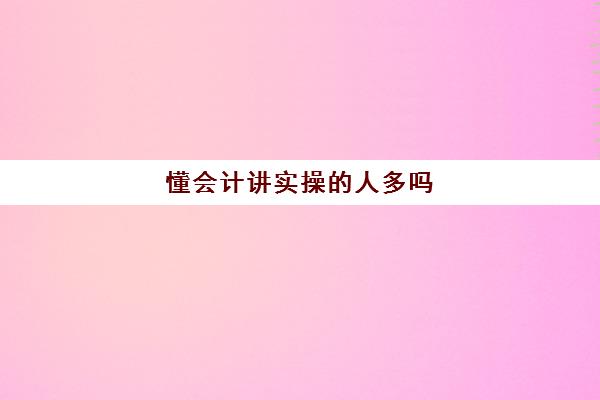 懂会计讲实操的人多吗(会计工作一般多久上手)