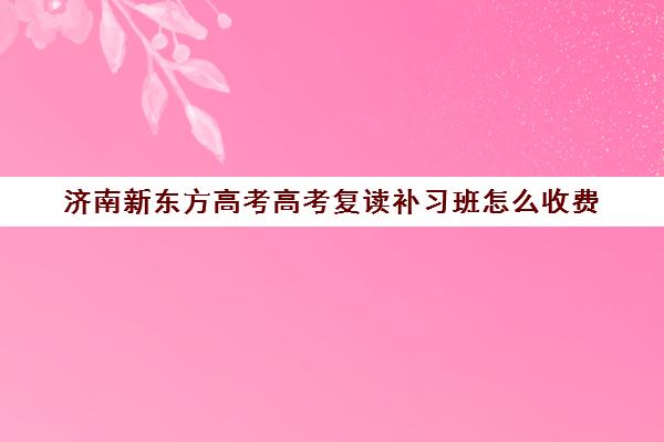 济南新东方高考高考复读补习班怎么收费