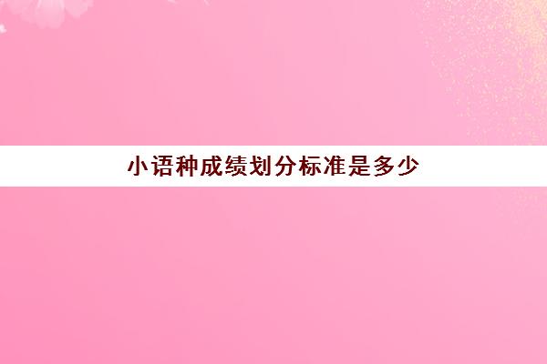 小语种成绩划分标准是多少(小语种考试报名官网)