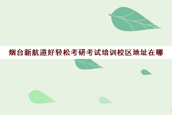 烟台新航道好轻松考研考试培训校区地址在哪（新航道考研培训机构怎么样）