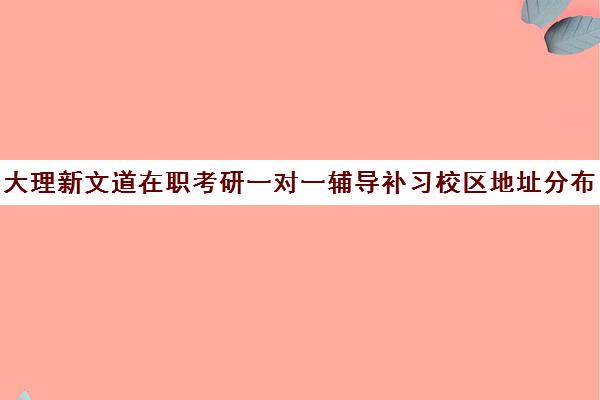 大理新文道在职考研一对一辅导补习校区地址分布