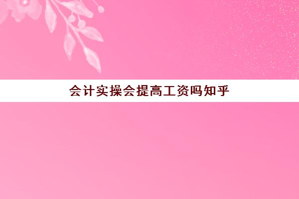 会计实操会提高工资吗知乎(会计怎么才能高收入)