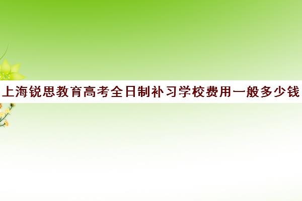 上海锐思教育高考全日制补习学校费用一般多少钱