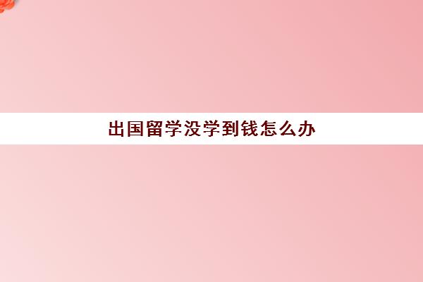 出国留学没学到钱怎么办(留学外汇额度不够怎么办)