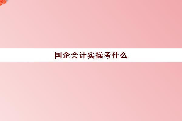 国企会计实操考什么(国企会计岗位笔试试题)