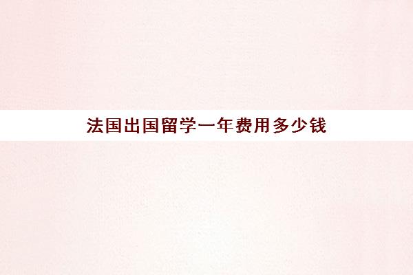 法国出国留学一年费用多少钱(俄罗斯留学一年费用)