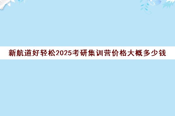 新航道好轻松2025考研集训营价格大概多少钱（新航道考研机构）