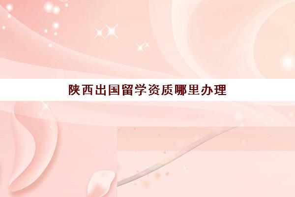 陕西出国留学资质哪里办理(开办留学机构需要什么手续)