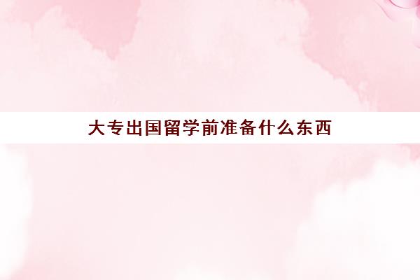 大专出国留学前准备什么东西(大专办签证难吗)