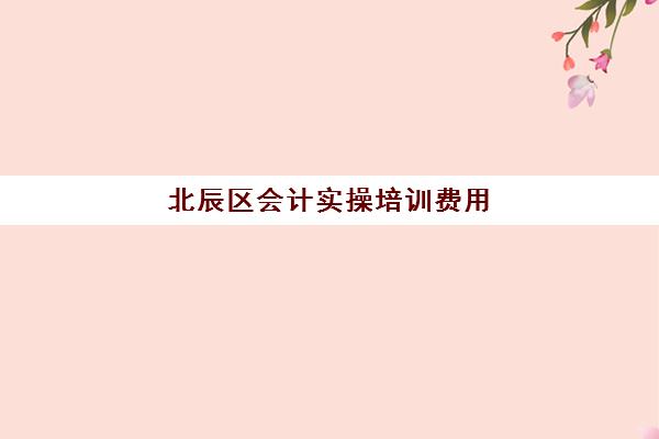 北辰区会计实操培训费用(会计培训班一般多少学费)