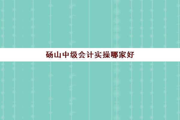 砀山中级会计实操哪家好(中级会计好考吗?通过率多少)