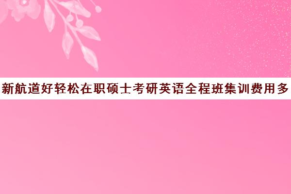 新航道好轻松在职硕士考研英语全程班集训费用多少钱（新航道考研英语价目表）