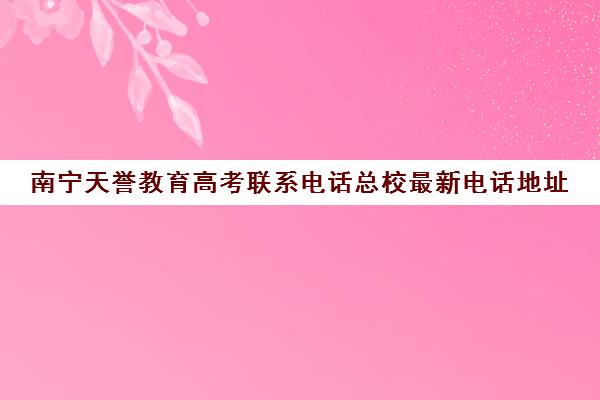 南宁天誉教育高考联系电话总校最新电话地址（广西高考招生院）