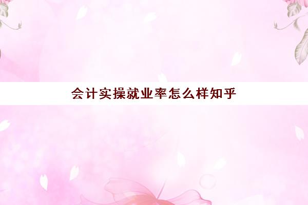 会计实操就业率怎么样知乎(会计好就业不)