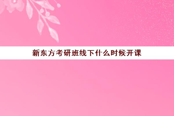 新东方考研班线下什么时候开课(新东方的考研课程怎么样)