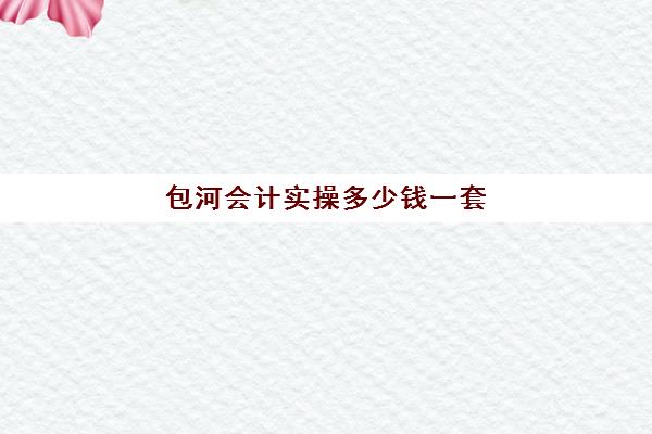 包河会计实操多少钱一套(安徽初级会计报名费多少钱)