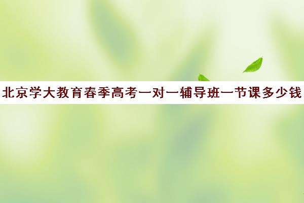 北京学大教育春季高考一对一辅导班一节课多少钱（北京大学生家教一对一收费标准）