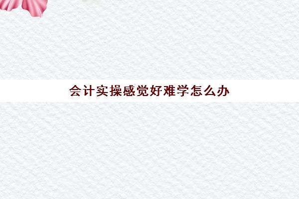 会计实操感觉好难学怎么办(会计难学吗)