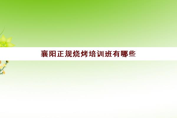 襄阳正规烧烤培训班有哪些(学烧烤大概多少学费)