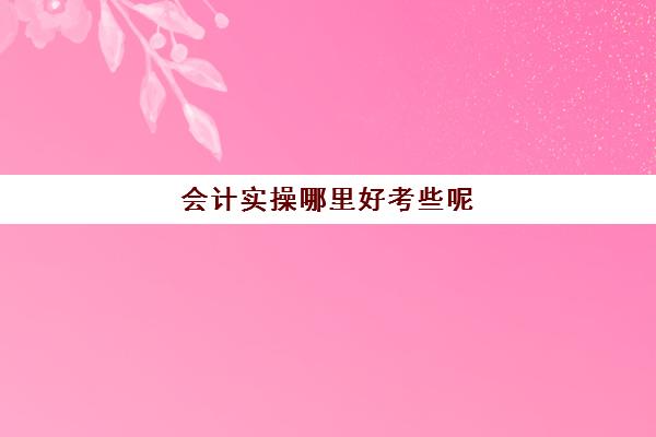 会计实操哪里好考些呢(会计零基础好学吗)