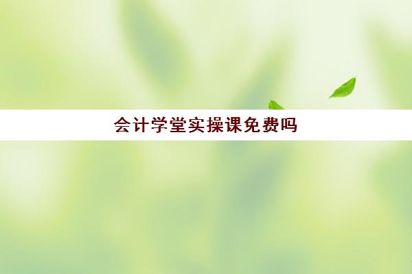 会计学堂实操课免费吗(会计自学就来会计学堂)