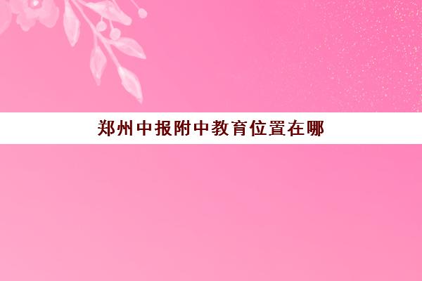 郑州中报附中教育位置在哪(中报附中离19中高中部有多远)