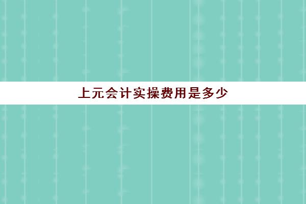 上元会计实操费用是多少(上元教育会计培训费用)