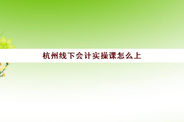 杭州线下会计实操课怎么上(线下会计培训班)