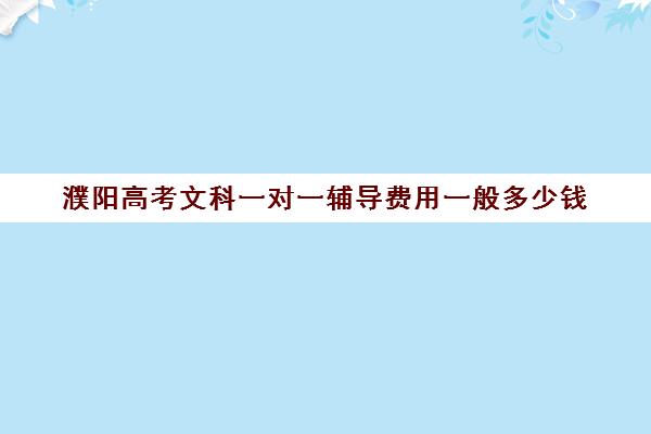 濮阳高考文科一对一辅导费用一般多少钱(成人高考培训机构怎么收费)