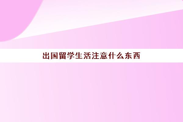 出国留学生活注意什么东西(留学需要提供什么资料)