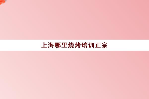 上海哪里烧烤培训正宗(上海东北烧烤哪家正宗)